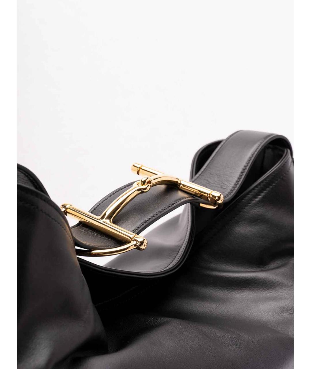GUCCI Черная кожаная сумка тоут, фото 4