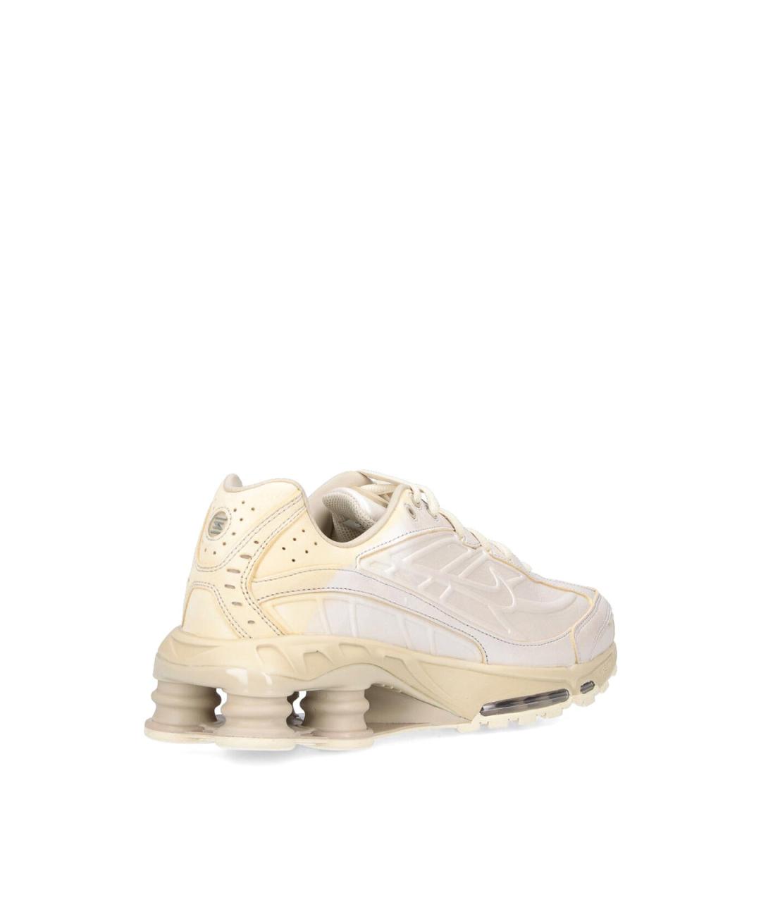 NIKE Серебряные кожаные низкие кроссовки / кеды, фото 4