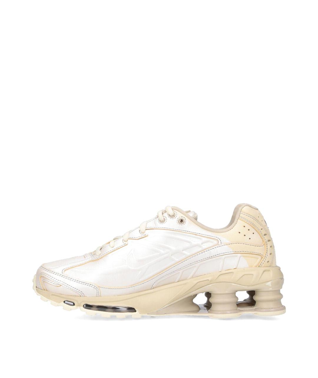 NIKE Серебряные кожаные низкие кроссовки / кеды, фото 3