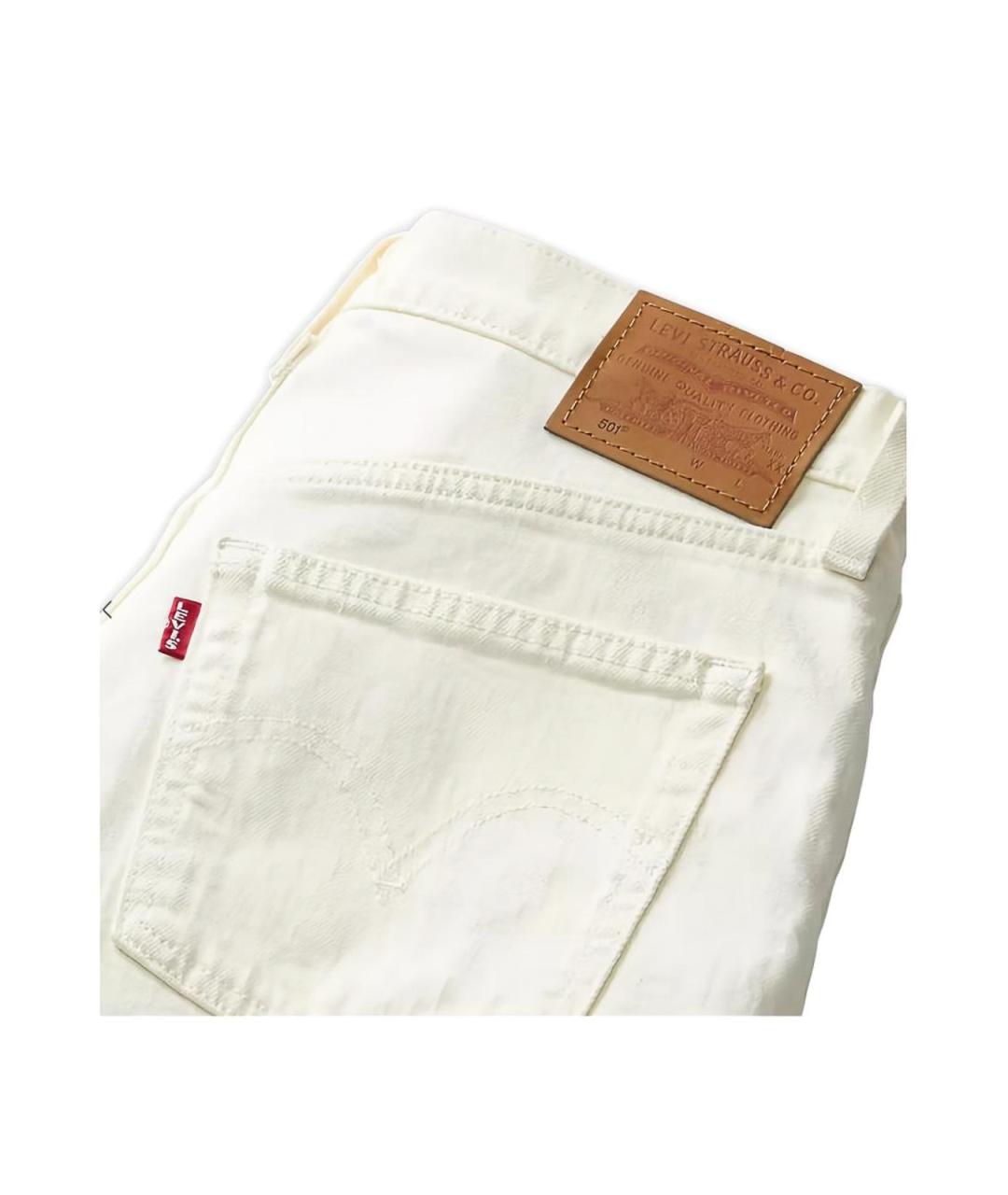 LEVI'S Белые хлопковые прямые джинсы, фото 2