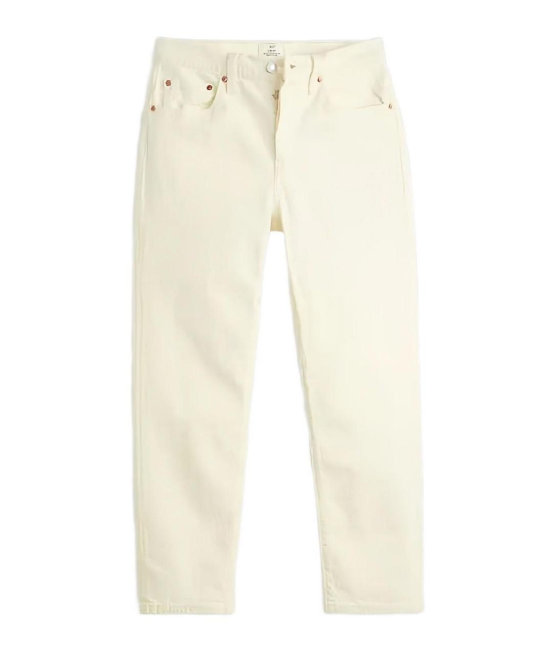 LEVI'S Белые хлопковые прямые джинсы, фото 1