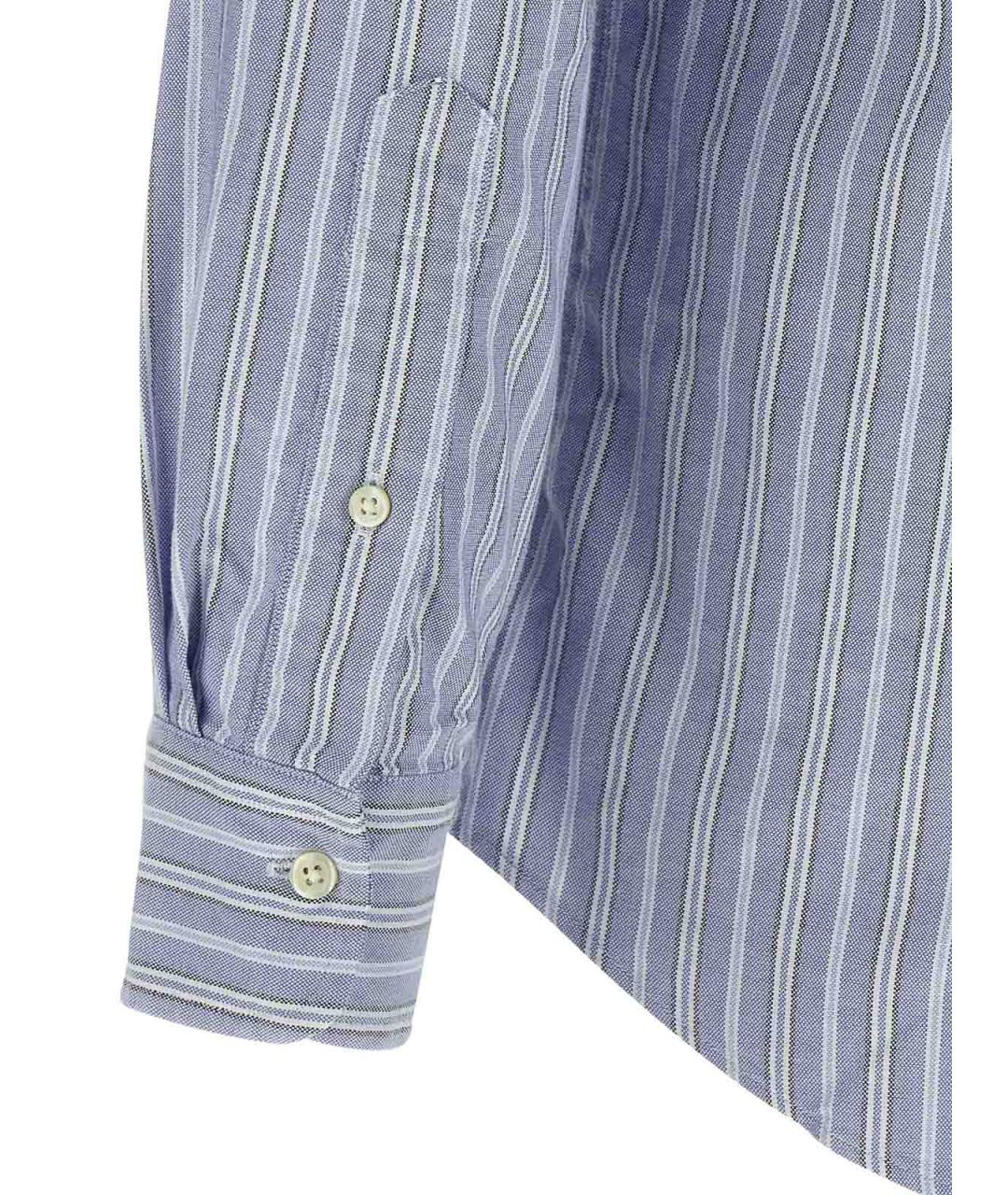 POLO RALPH LAUREN Голубая хлопковая классическая рубашка, фото 4