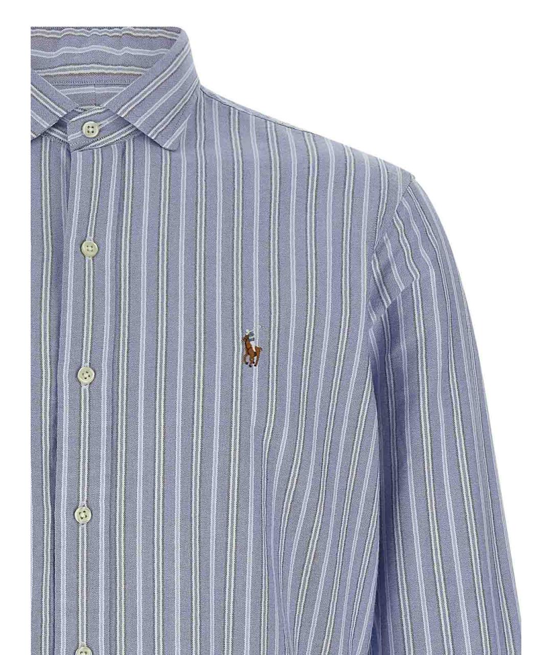 POLO RALPH LAUREN Голубая хлопковая классическая рубашка, фото 3