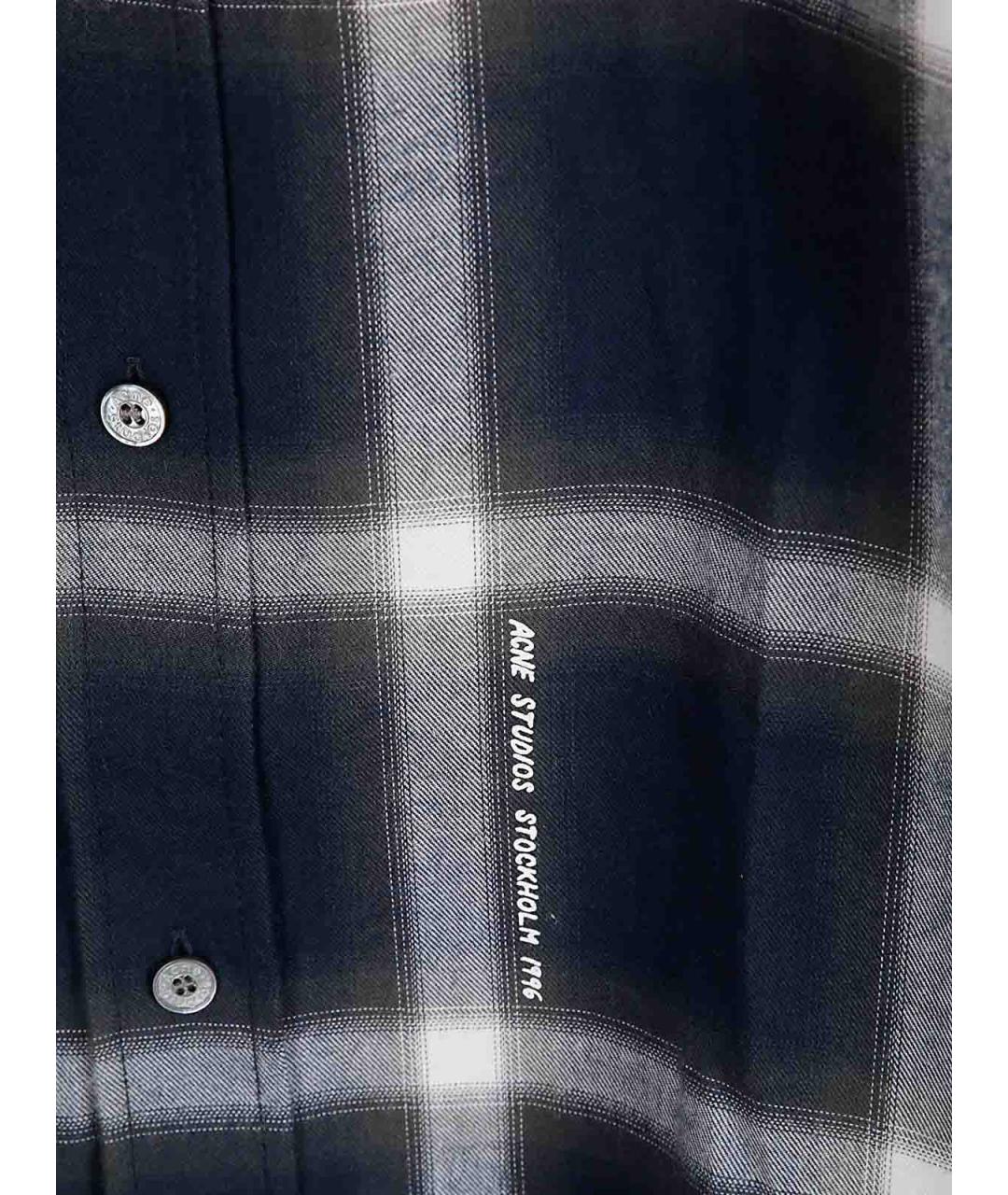 ACNE STUDIOS Синяя хлопковая кэжуал рубашка, фото 3