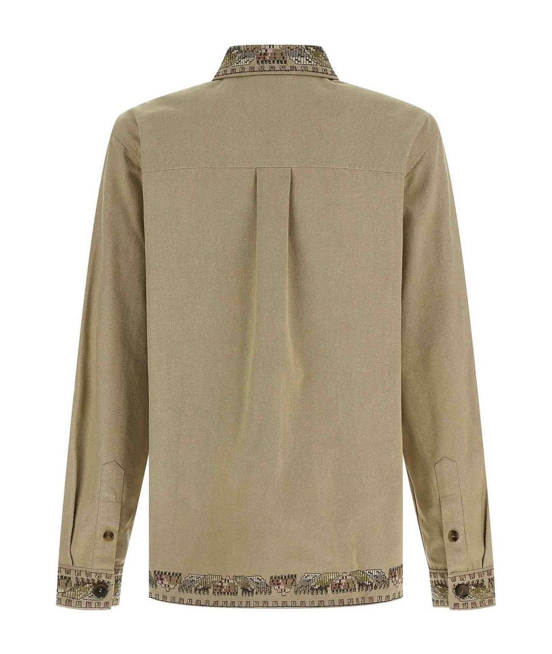 ISABEL MARANT Бежевая хлопковая кэжуал рубашка, фото 2