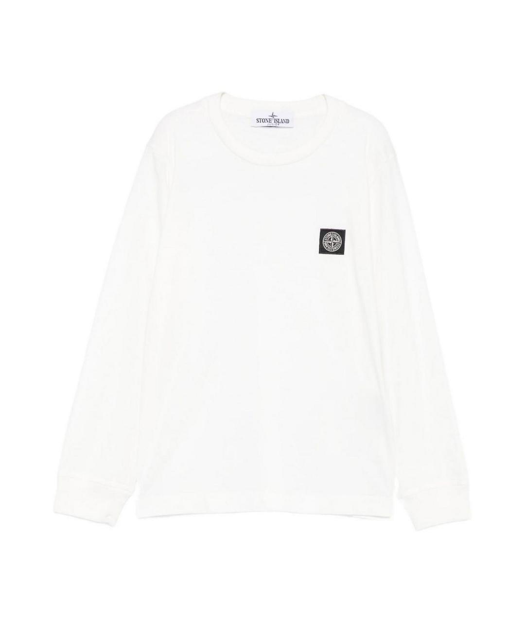 STONE ISLAND Белая хлопковая детская футболка, фото 1
