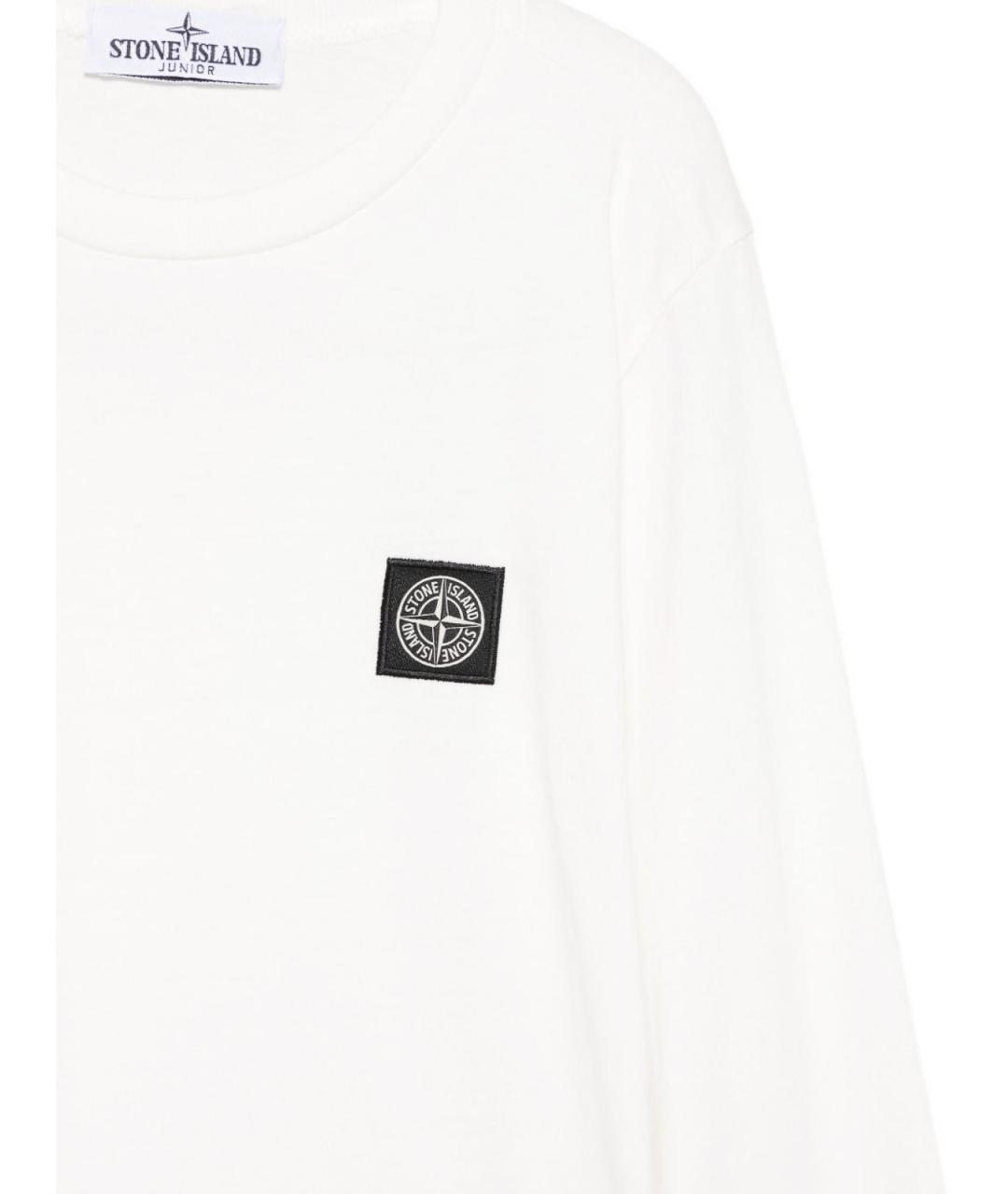 STONE ISLAND Белая хлопковая детская футболка, фото 2