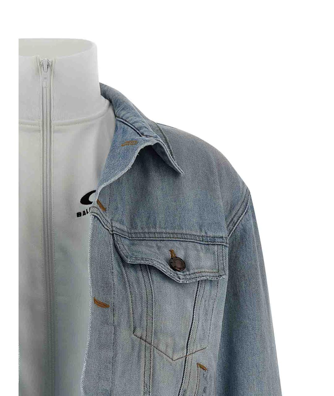 BALENCIAGA Голубая хлопковая куртка, фото 3