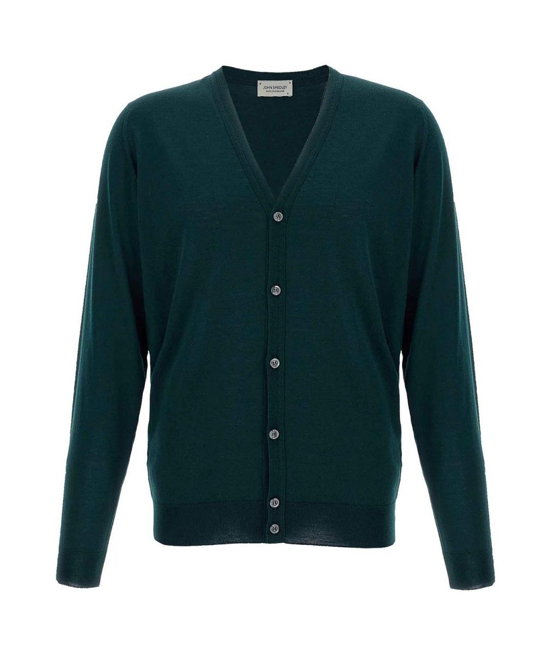 JOHN SMEDLEY Зеленый шерстяной кардиган, фото 1