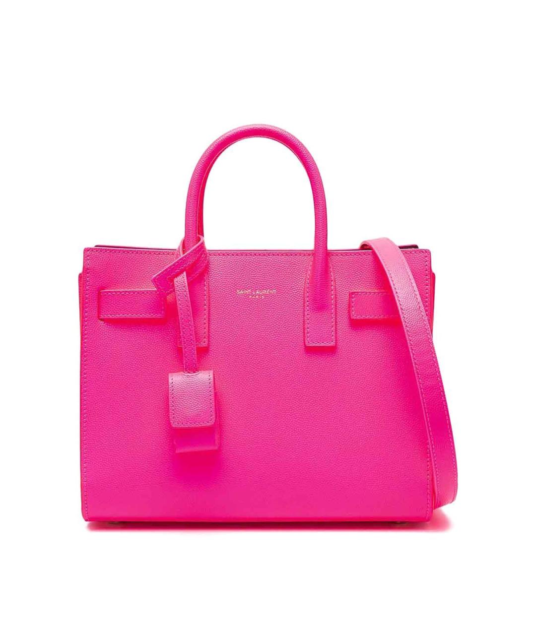 SAINT LAURENT Розовая кожаная сумка тоут, фото 1