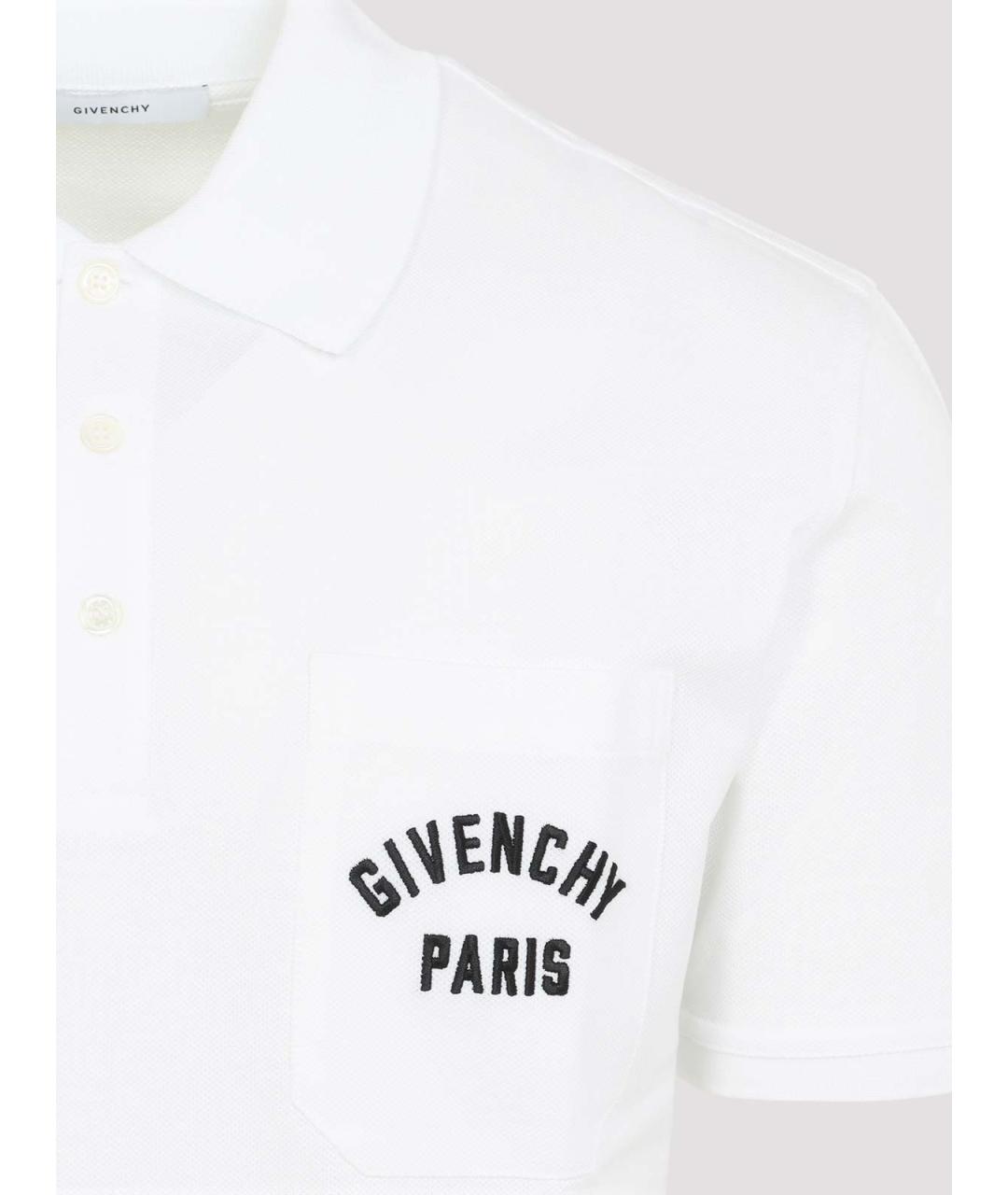 GIVENCHY Белое хлопковое поло с коротким рукавом, фото 3