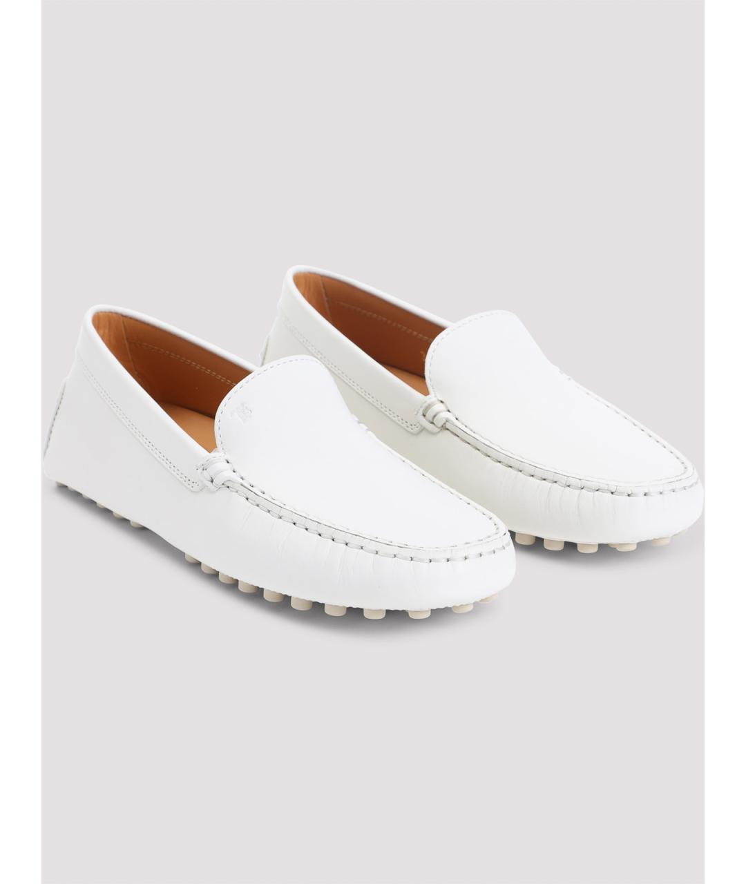 TOD'S Белые кожаные лоферы, фото 3