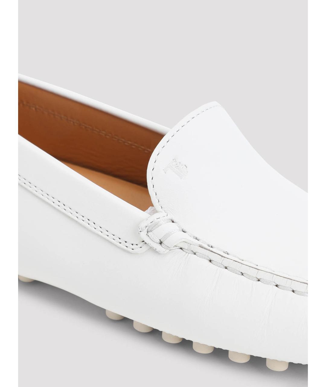 TOD'S Белые кожаные лоферы, фото 4