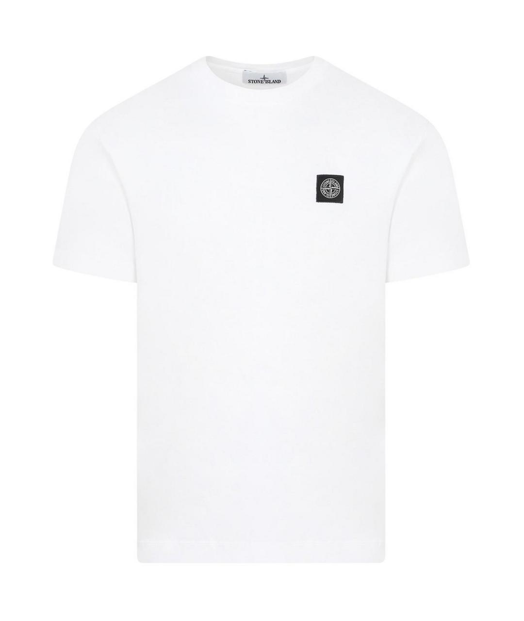 STONE ISLAND Белая хлопковая футболка, фото 1