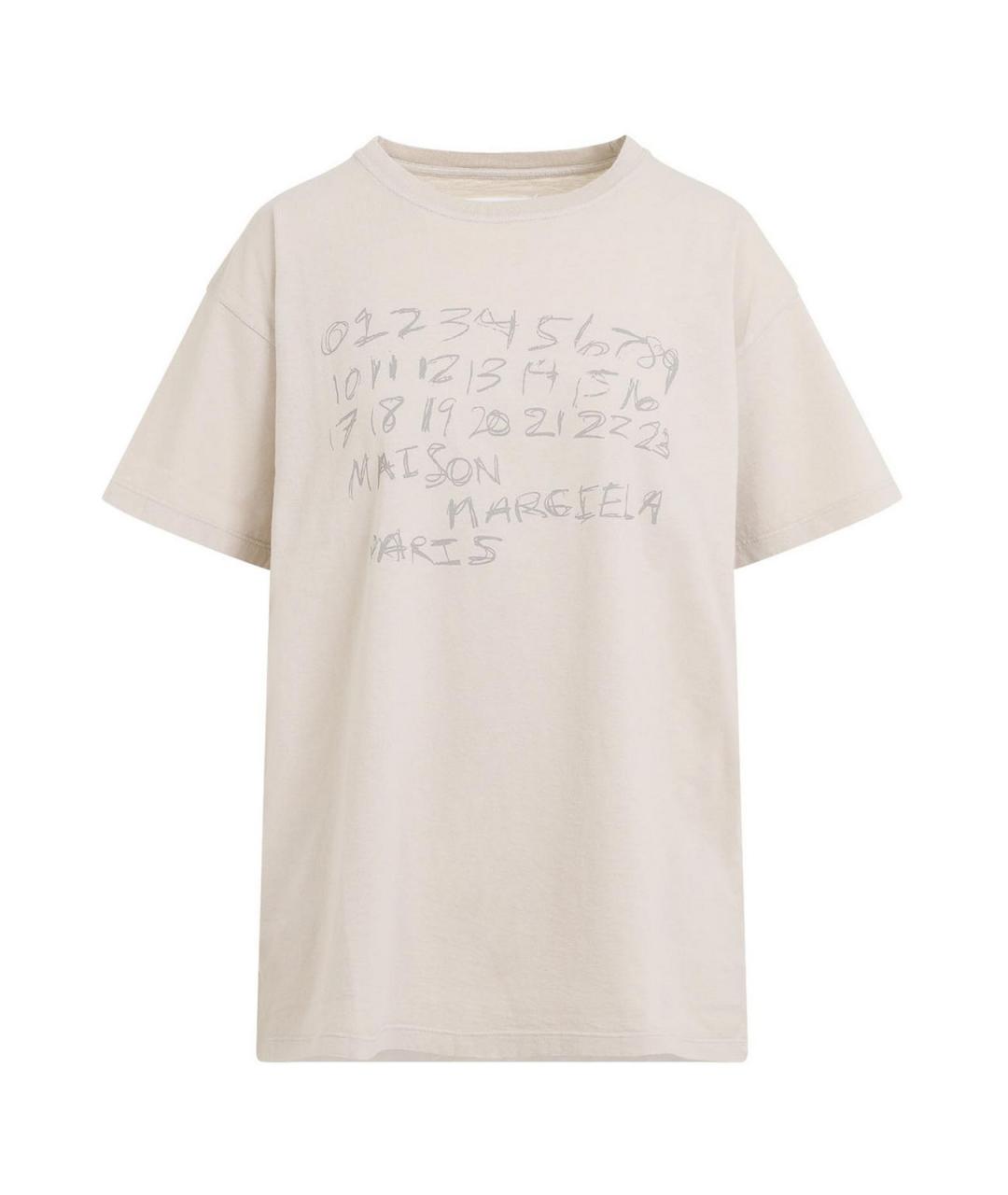 MAISON MARGIELA Бежевая хлопковая футболка, фото 1