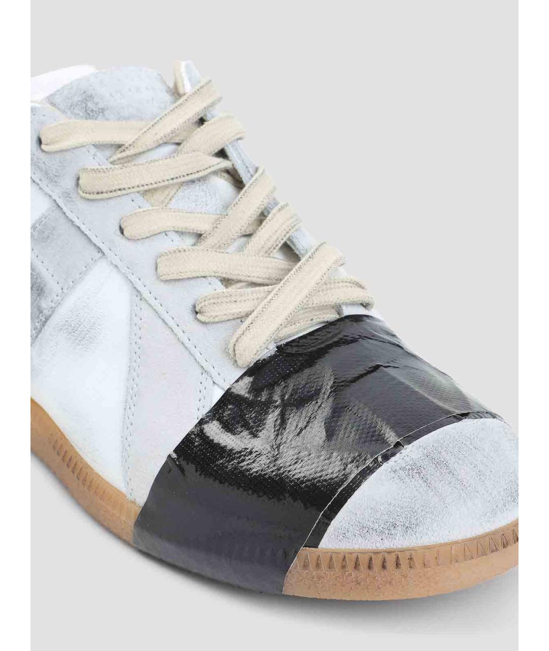MAISON MARGIELA Черные синтетические низкие кроссовки / кеды, фото 3