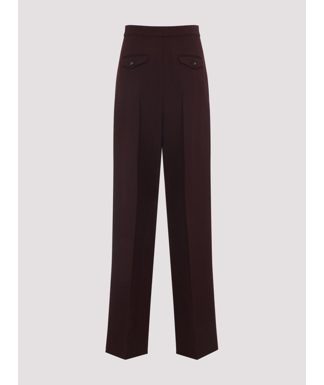 CHLOE Бордовые шерстяные прямые брюки, фото 2