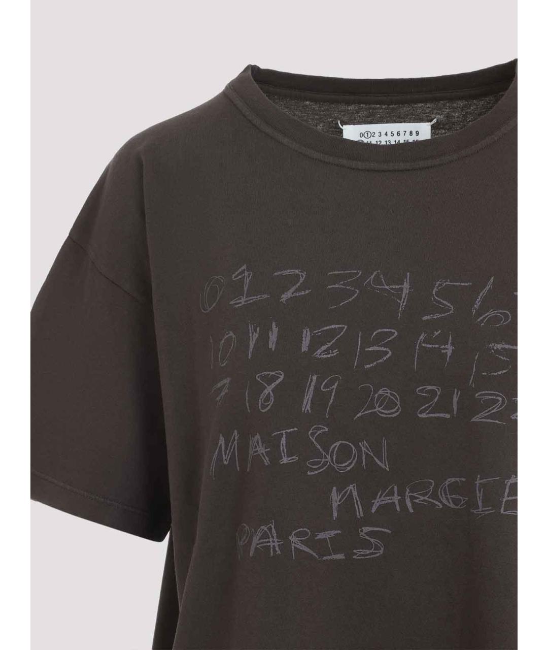 MAISON MARGIELA Коричневая хлопковая футболка, фото 3