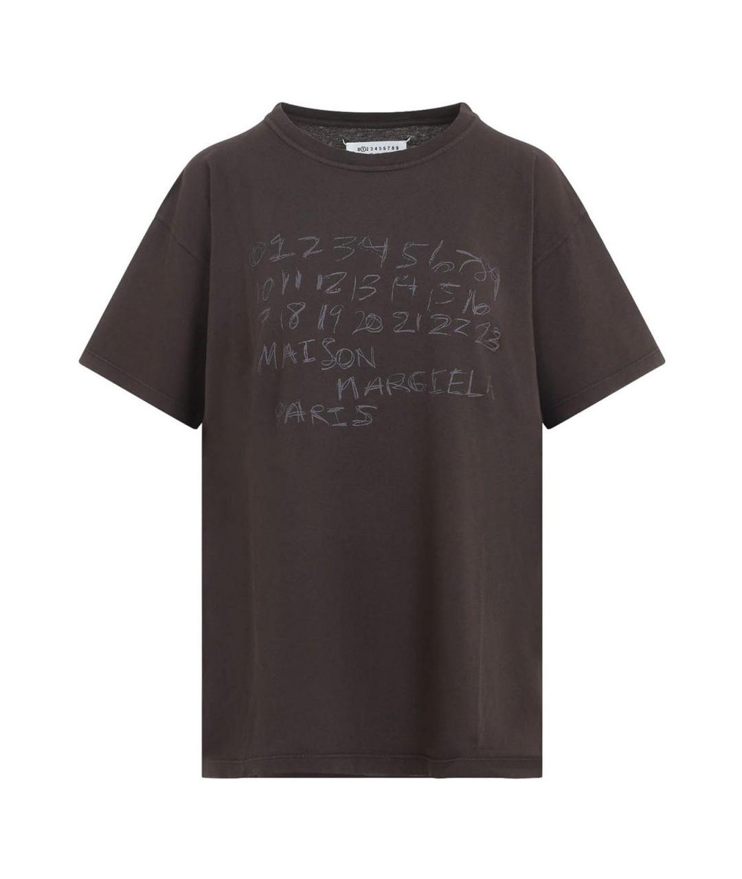 MAISON MARGIELA Коричневая хлопковая футболка, фото 1