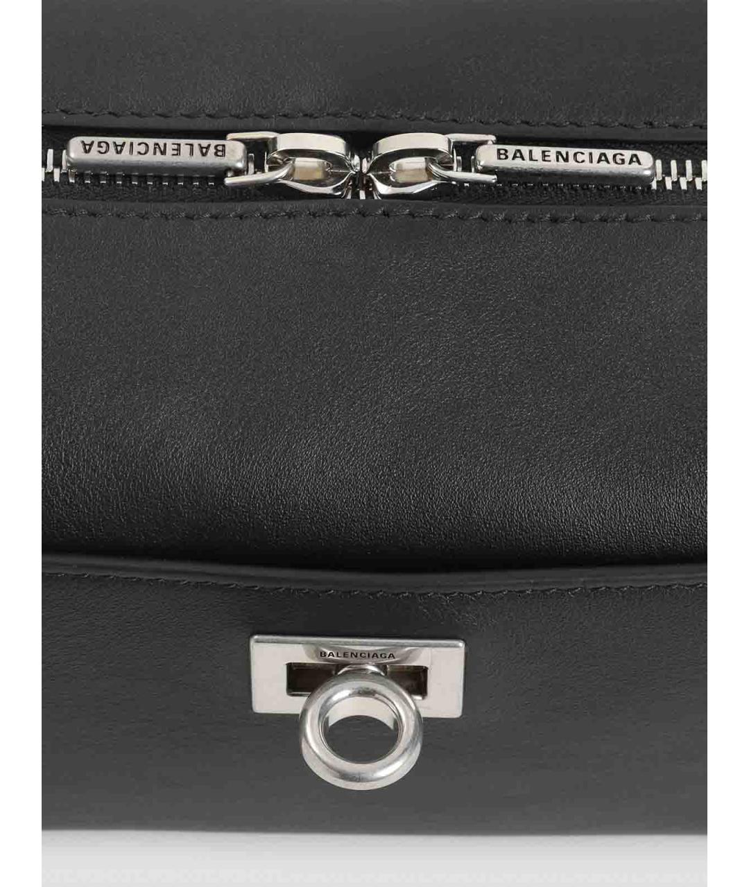 BALENCIAGA Черная кожаная барсетка, фото 3
