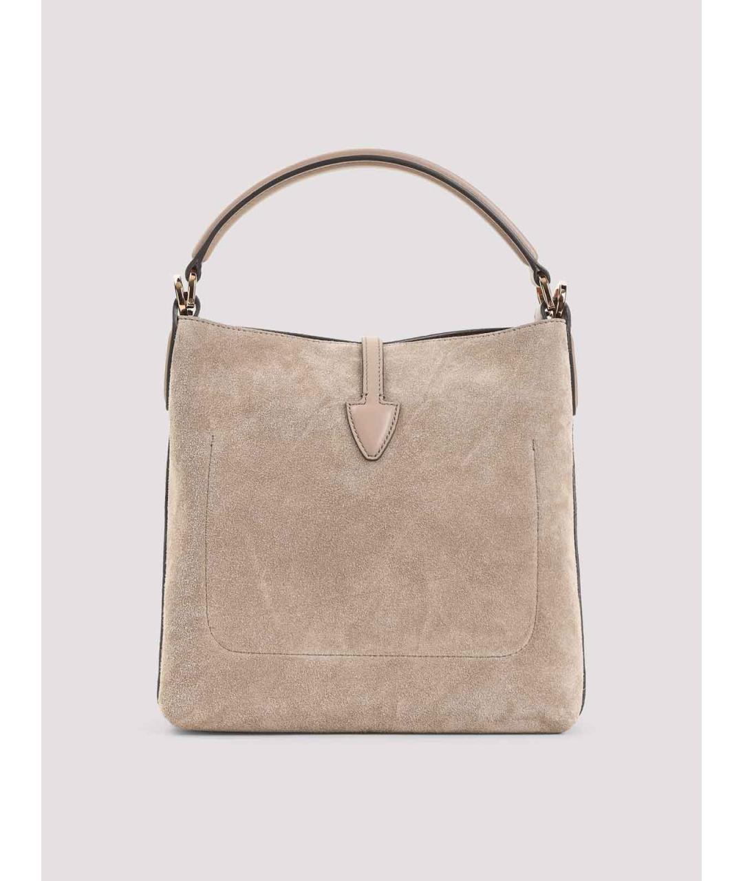 TOD'S Бежевая замшевая сумка через плечо, фото 2