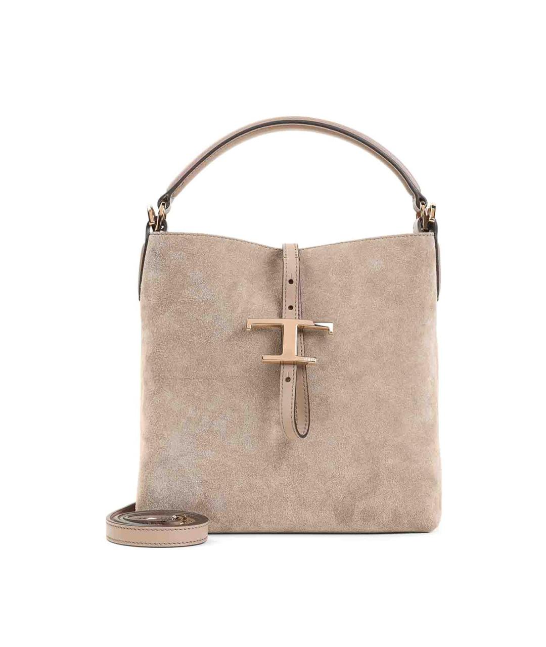 TOD'S Бежевая замшевая сумка через плечо, фото 1