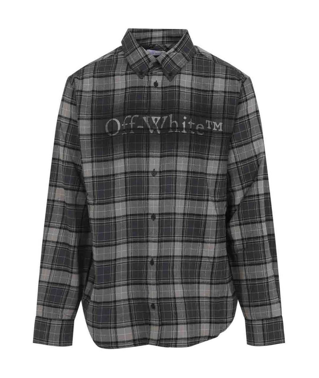 OFF-WHITE Серая хлопковая классическая рубашка, фото 1
