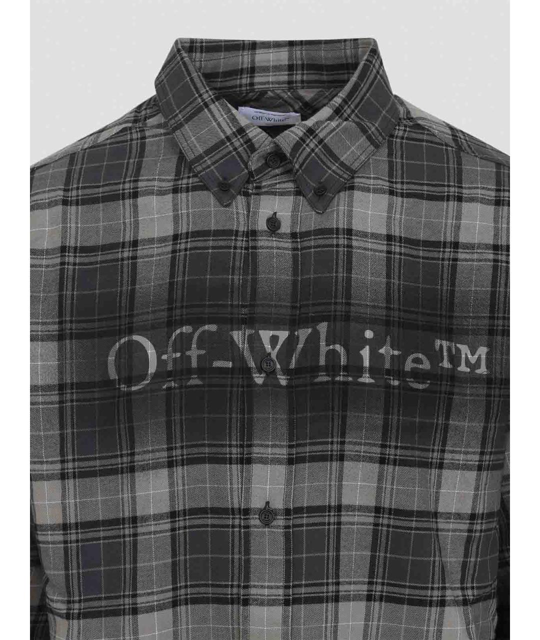 OFF-WHITE Серая хлопковая классическая рубашка, фото 3