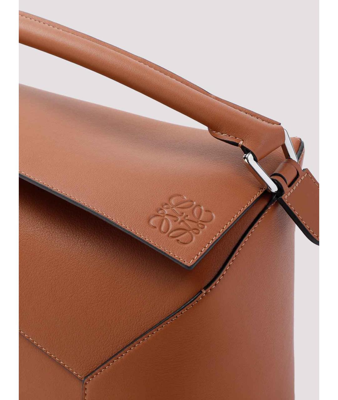LOEWE Бежевая кожаная сумка на плечо, фото 4