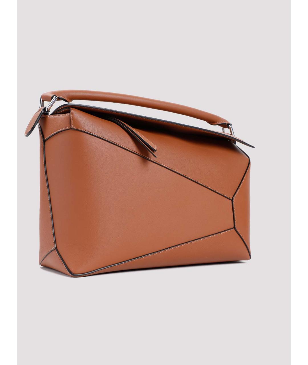 LOEWE Бежевая кожаная сумка на плечо, фото 3