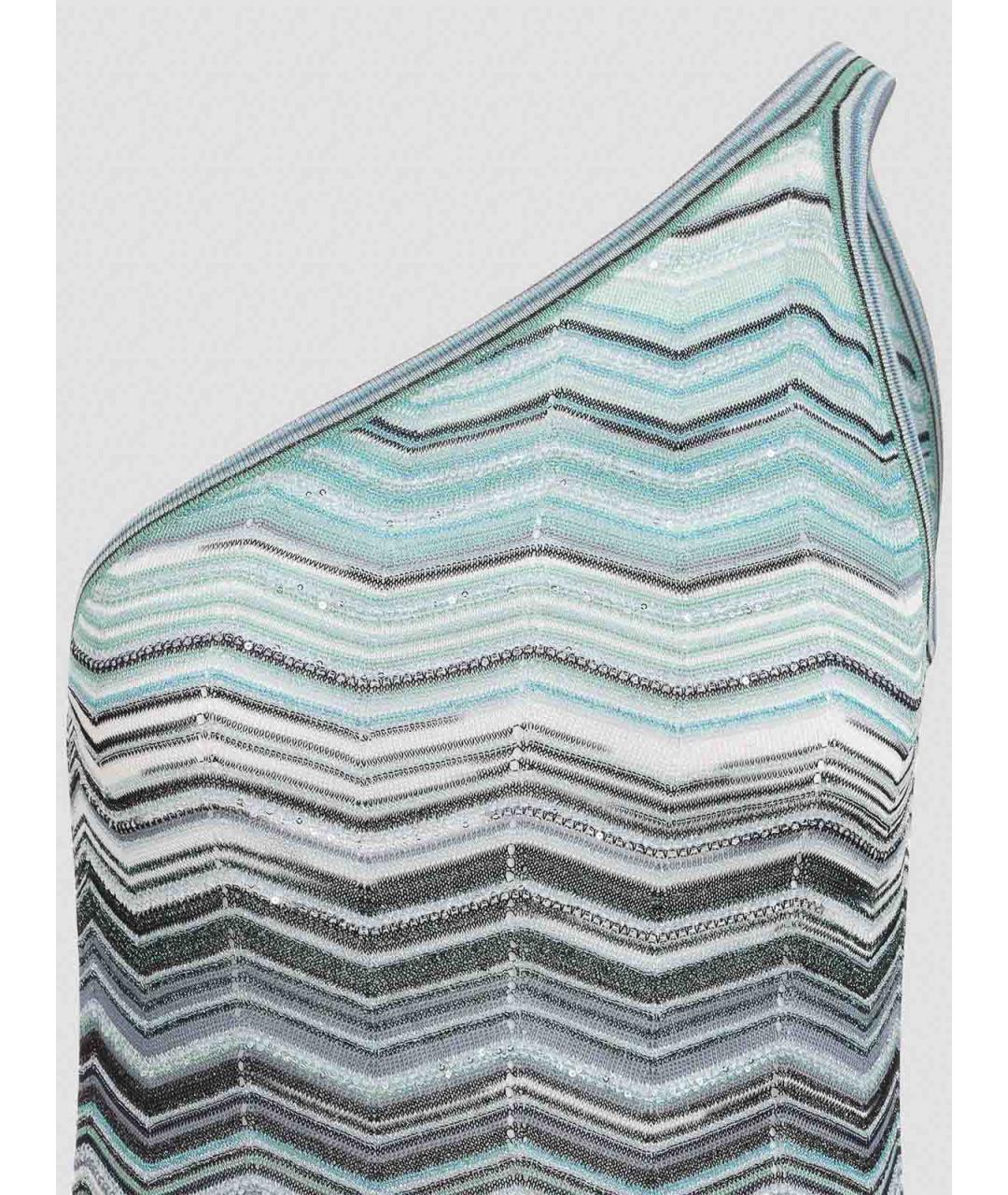 MISSONI Голубое вискозное повседневное платье, фото 3