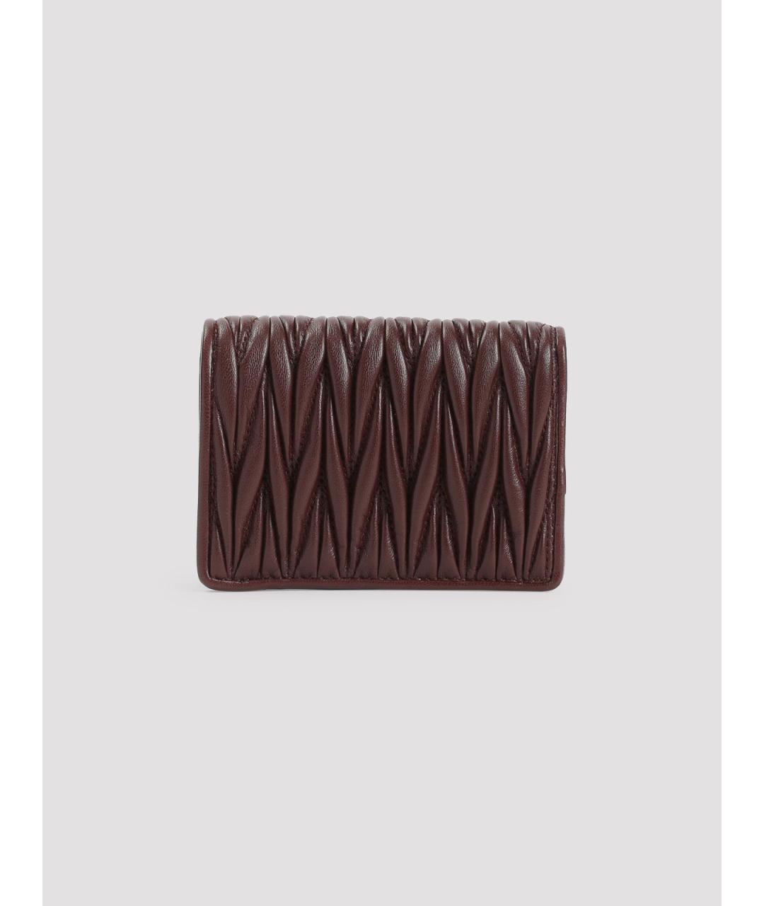 MIU MIU Бордовый кожаный кошелек, фото 2