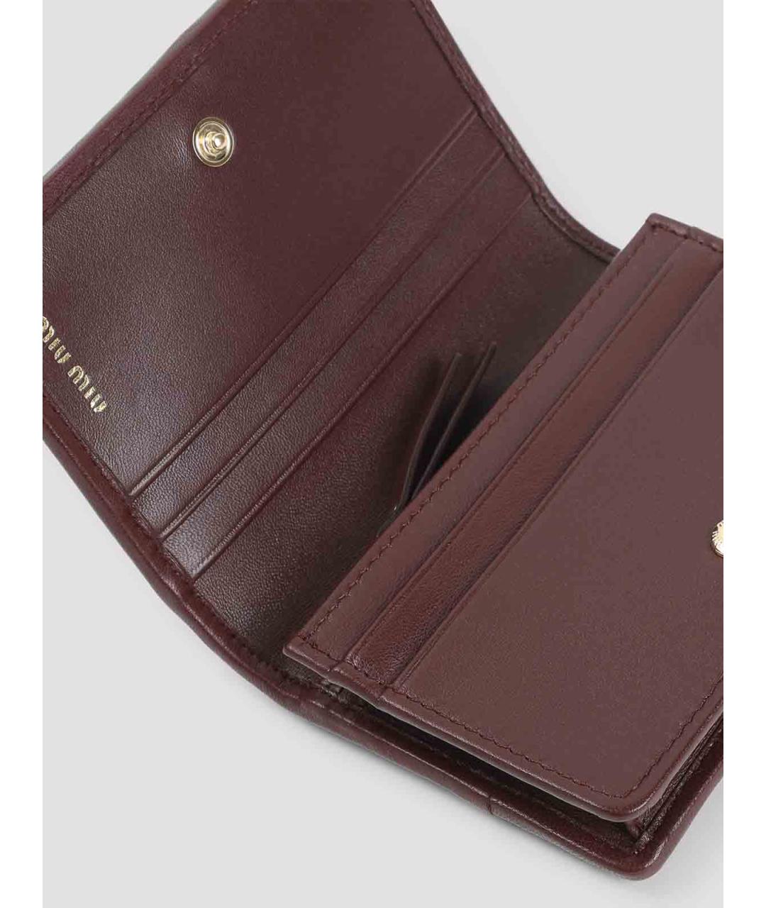 MIU MIU Бордовый кожаный кошелек, фото 3