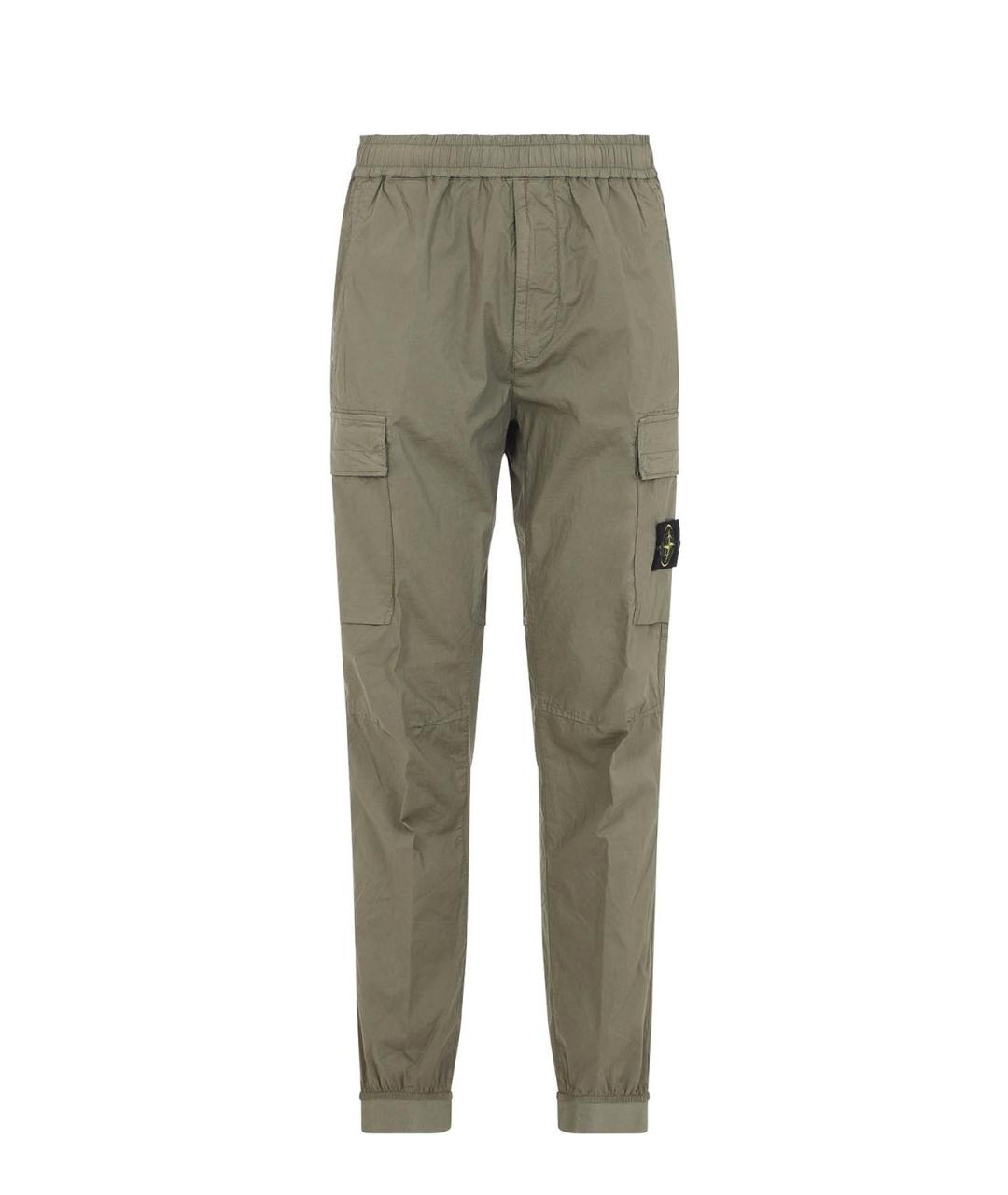 STONE ISLAND Зеленые хлопковые повседневные брюки, фото 1
