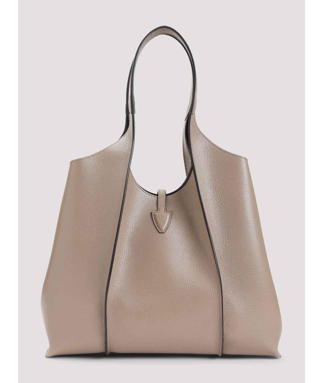 TOD'S Бежевая кожаная сумка тоут, фото 2