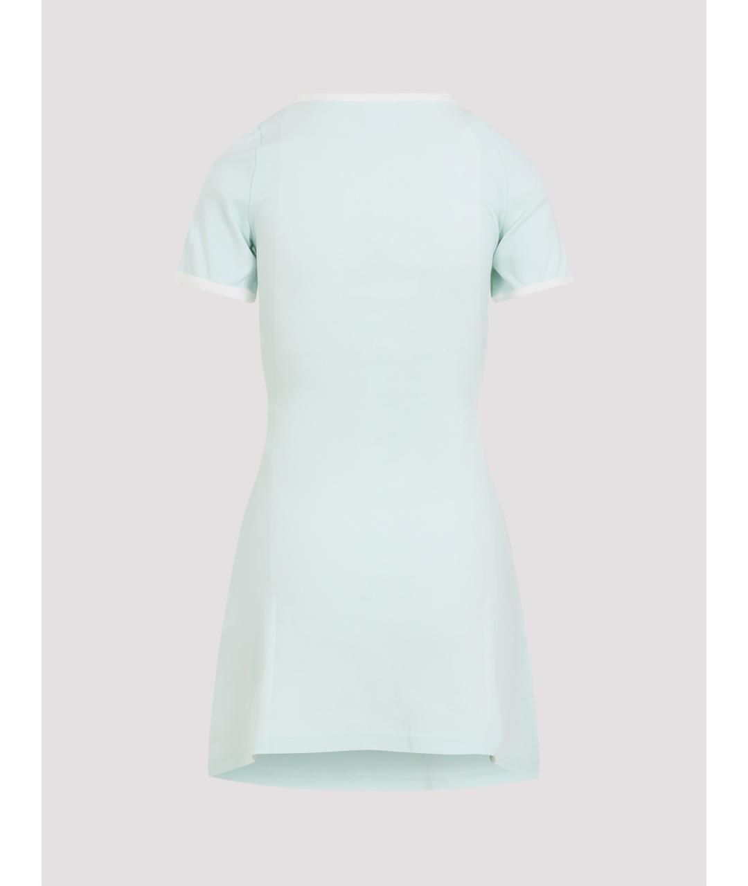 COURREGES Бирюзовое хлопковое повседневное платье, фото 2