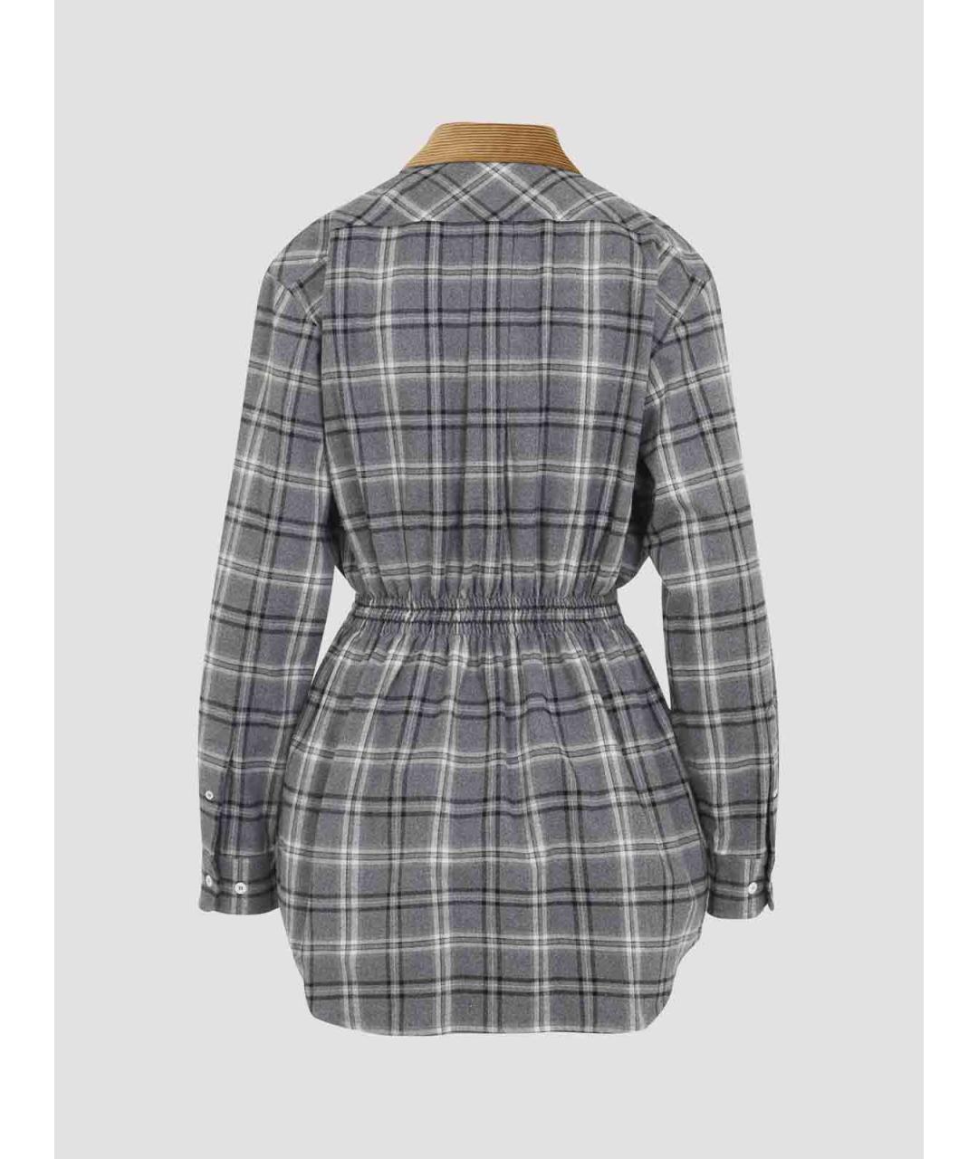 MIU MIU Серое хлопковое повседневное платье, фото 2