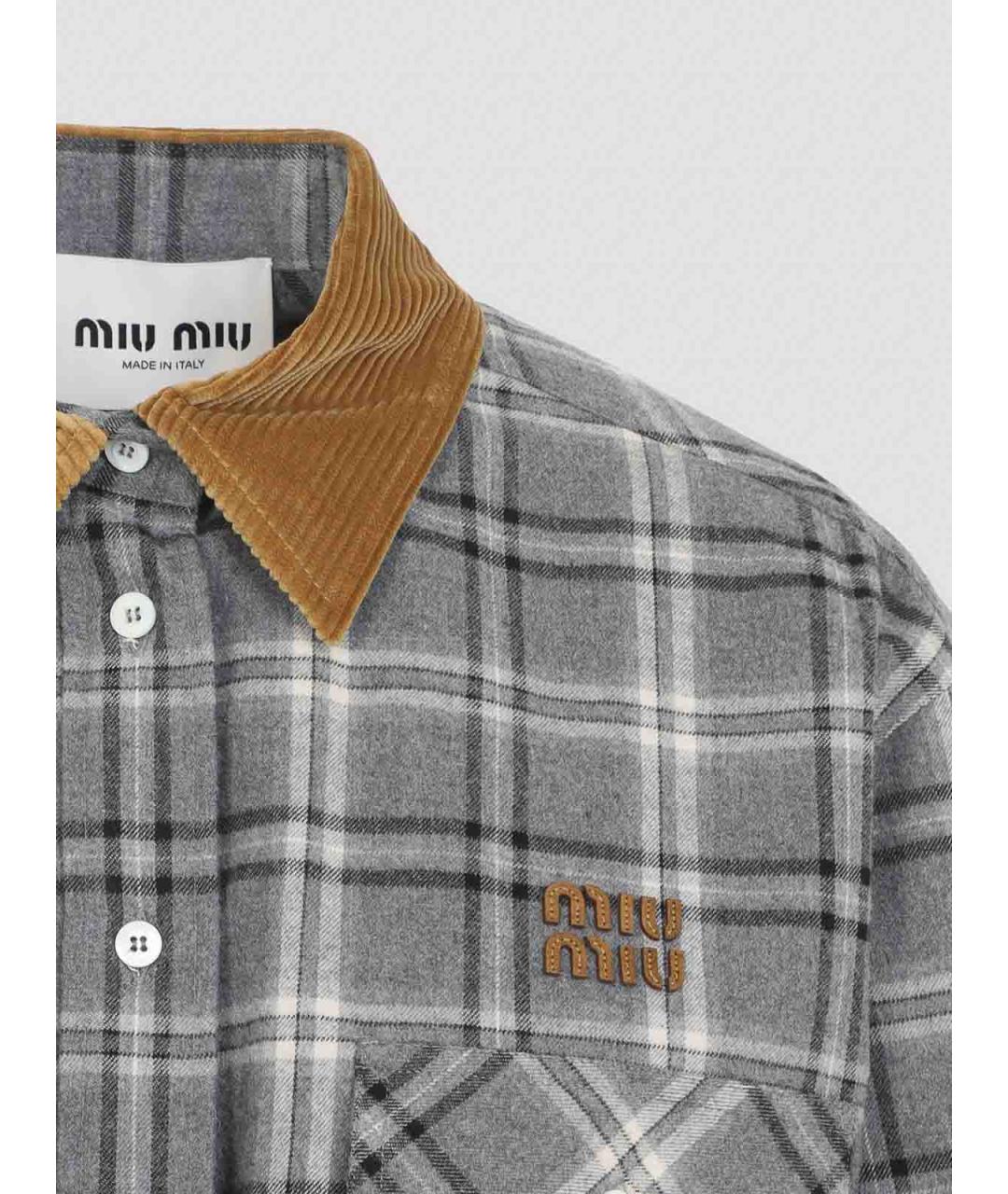 MIU MIU Серое хлопковое повседневное платье, фото 4
