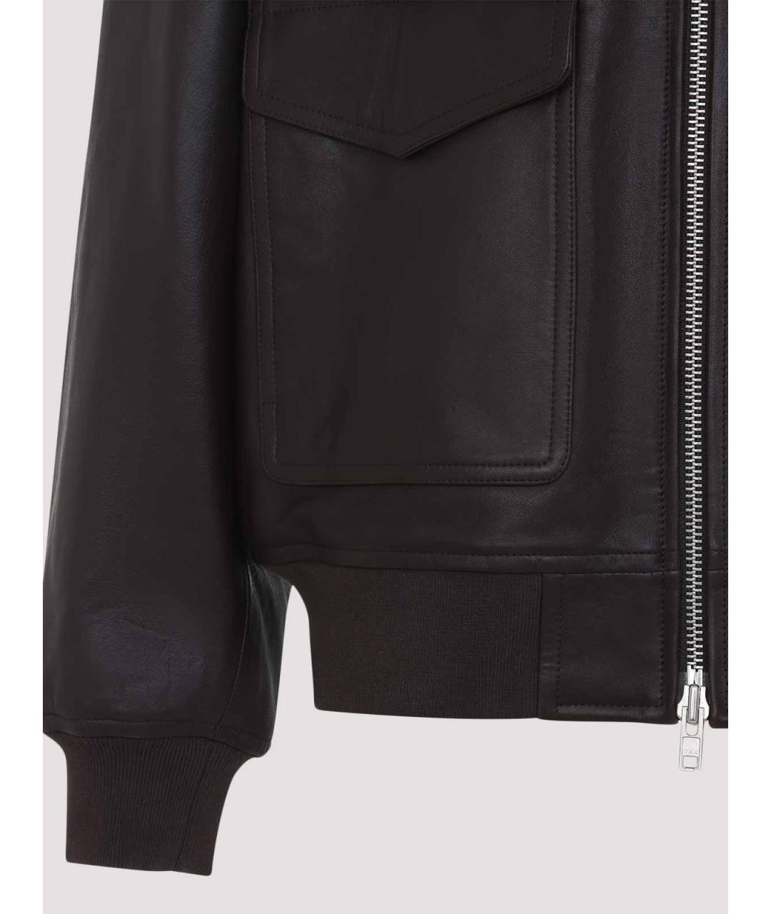 THE FRANKIE SHOP Коричневая кожаная куртка, фото 3