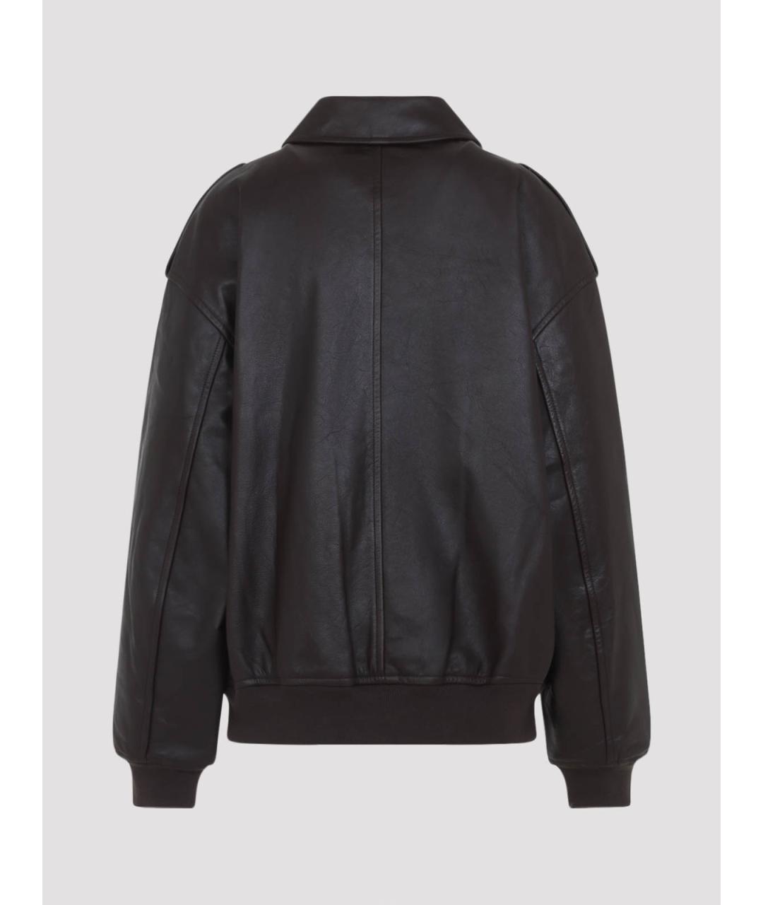 THE FRANKIE SHOP Коричневая кожаная куртка, фото 2