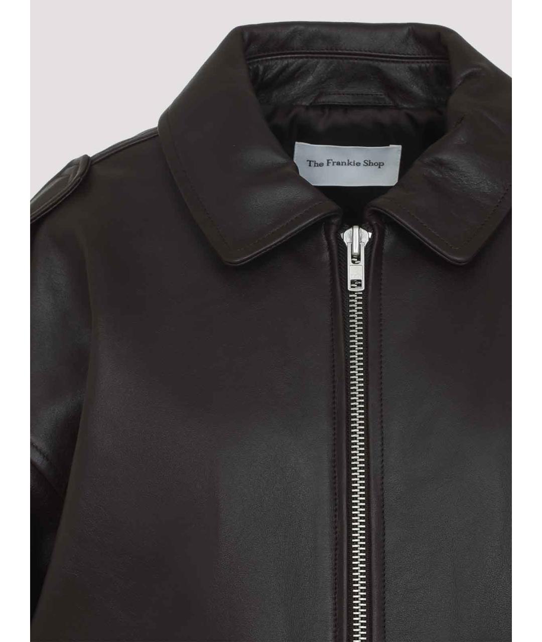 THE FRANKIE SHOP Коричневая кожаная куртка, фото 4