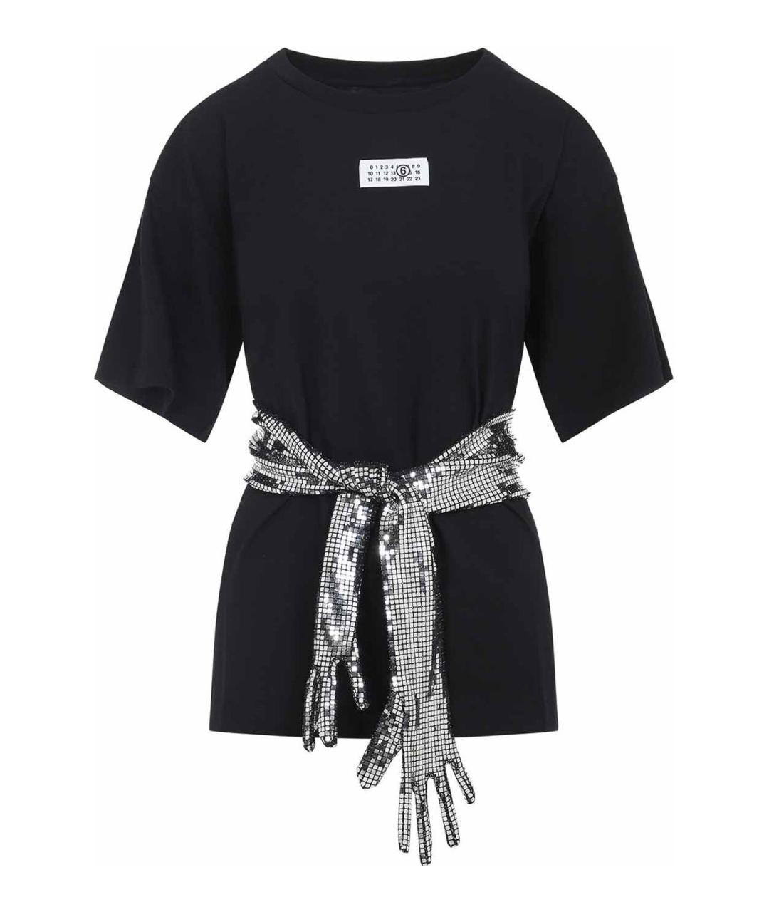 MM6 MAISON MARGIELA Черная хлопковая футболка, фото 1
