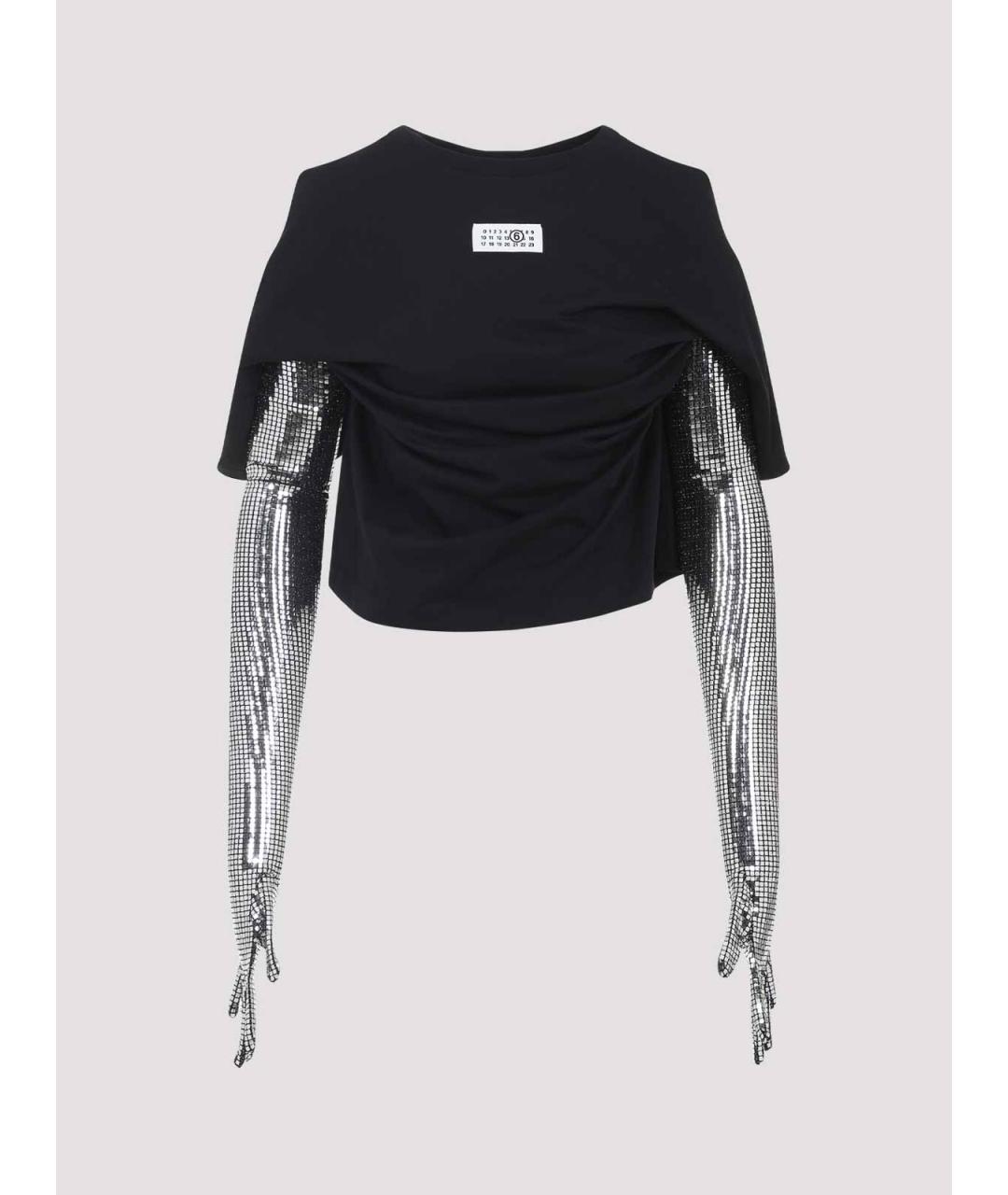 MM6 MAISON MARGIELA Черная хлопковая футболка, фото 2