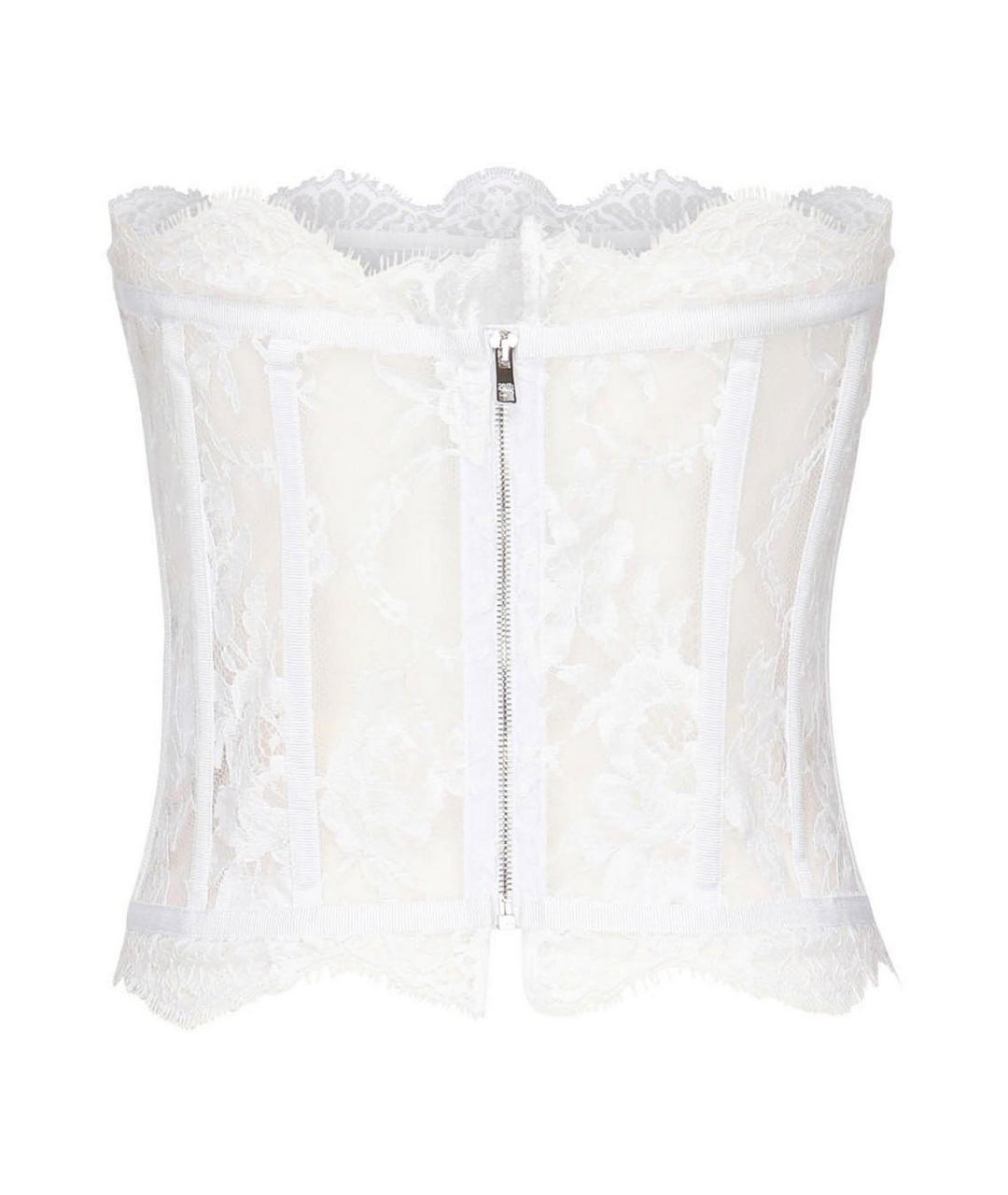 DOLCE&GABBANA Белый хлопковый корсет, фото 3