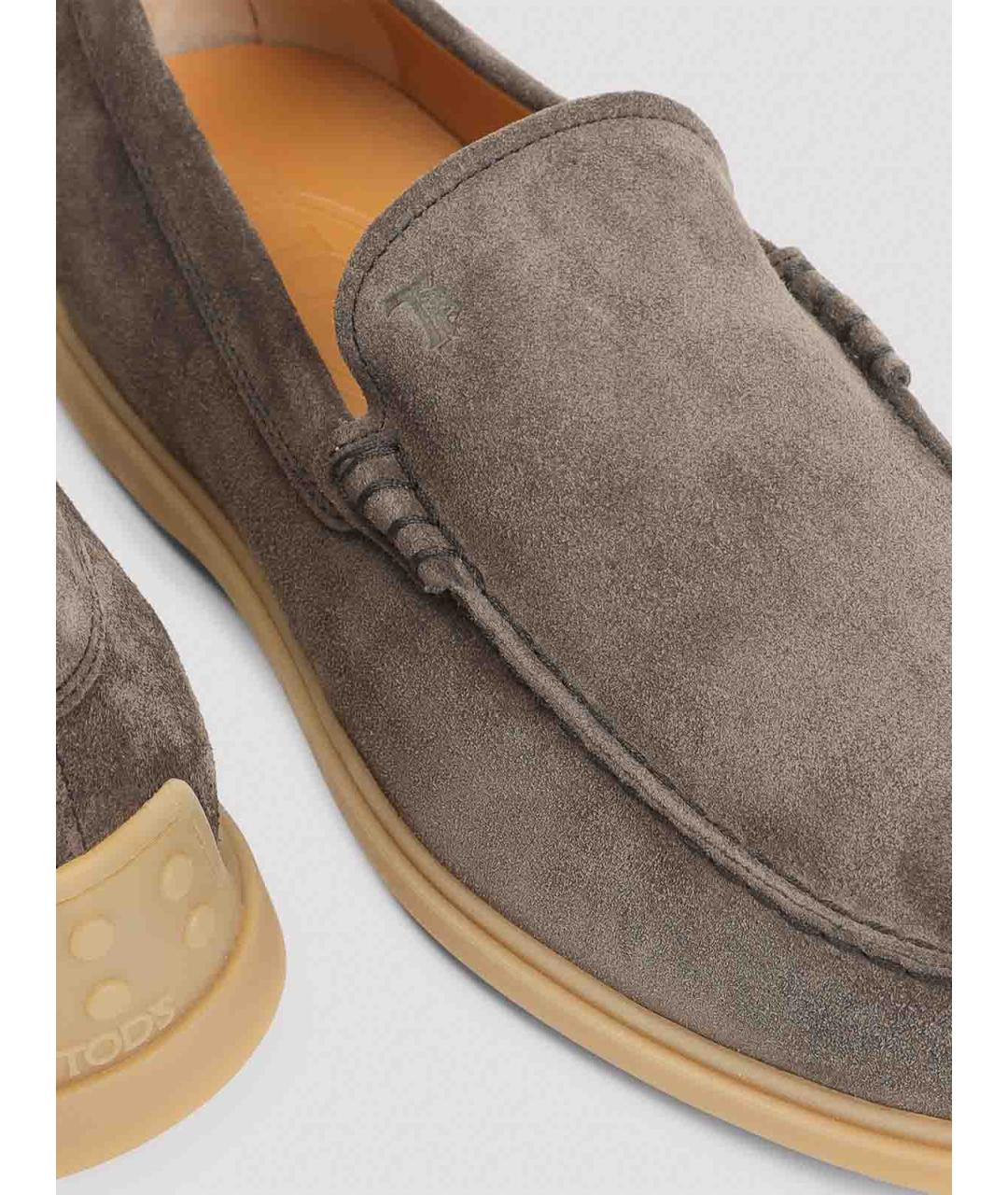TOD'S Коричневые замшевые лоферы, фото 4