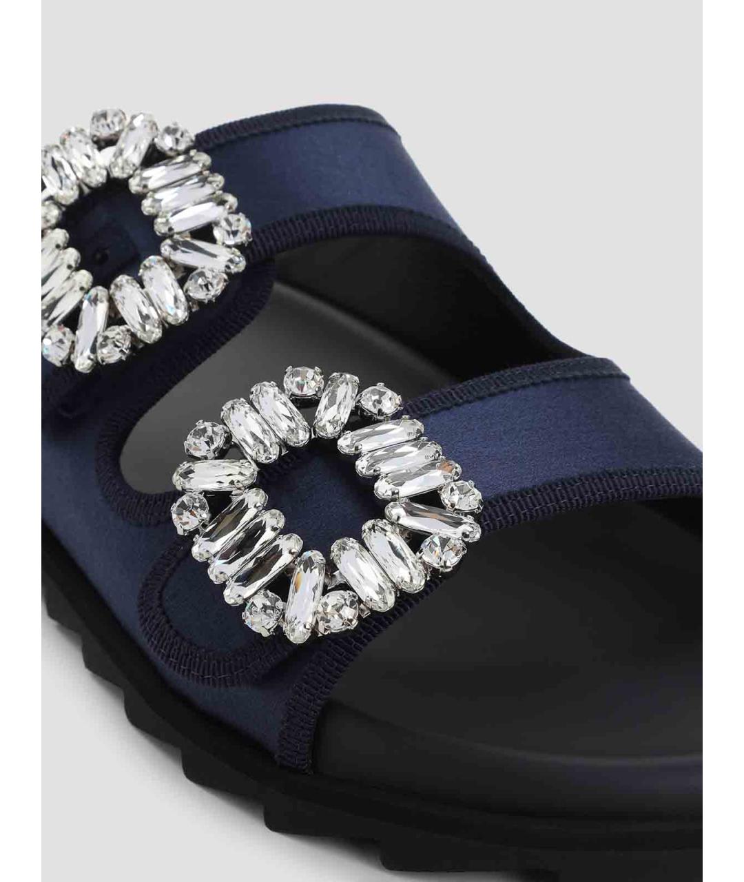 ROGER VIVIER Синие синтетические мюли, фото 4