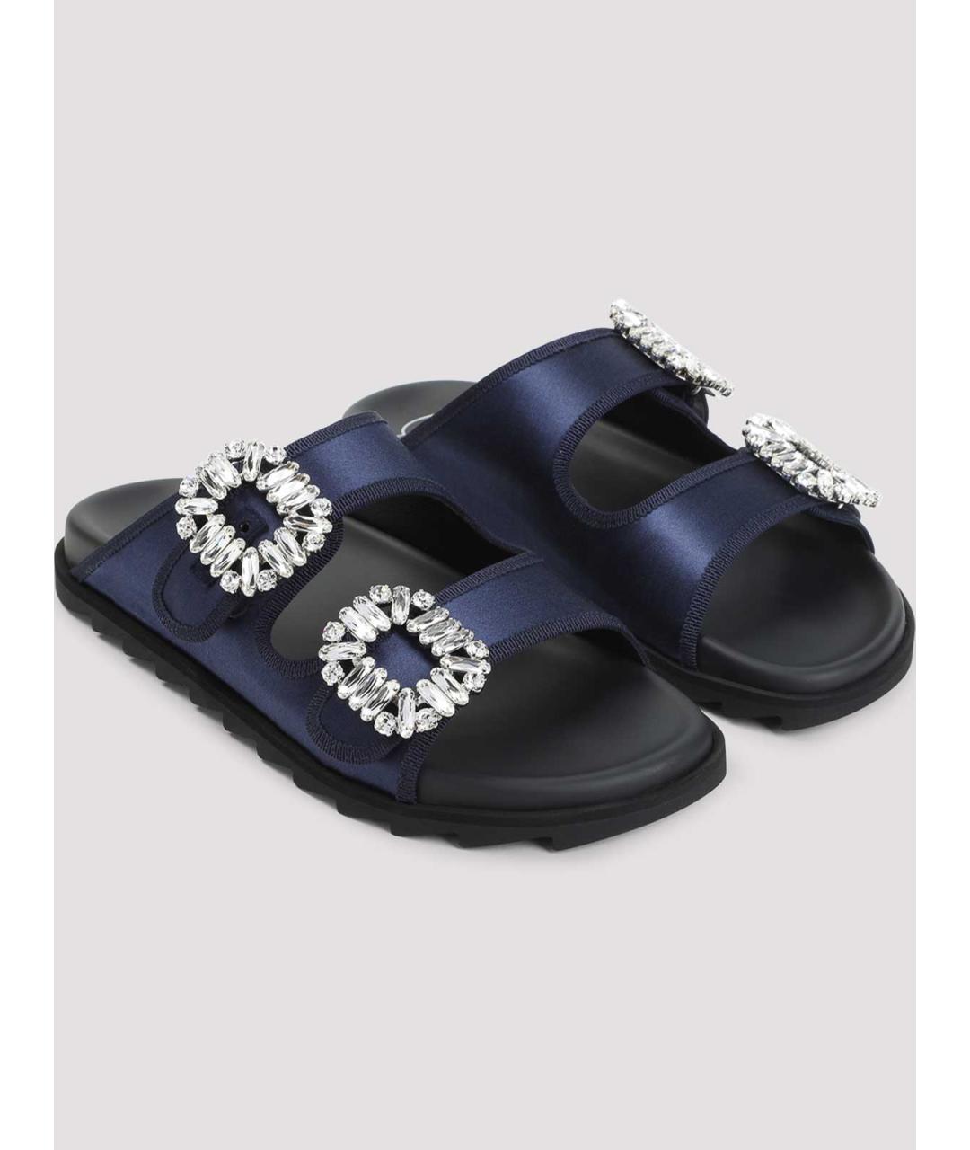 ROGER VIVIER Синие синтетические мюли, фото 3