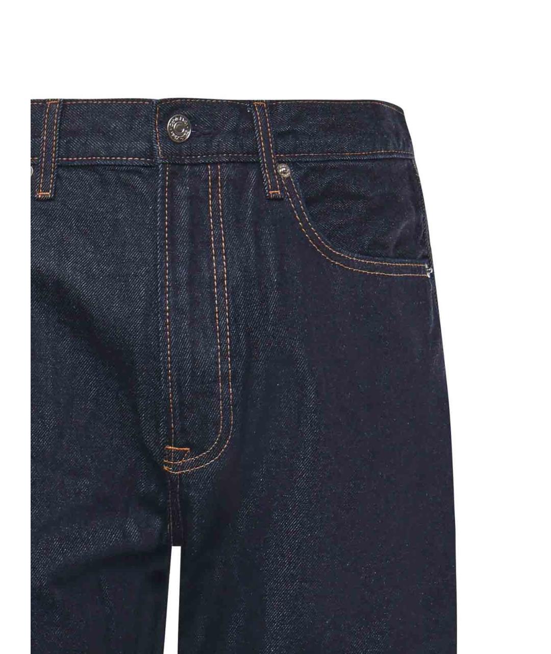 CALVIN KLEIN Синие хлопковые прямые джинсы, фото 2
