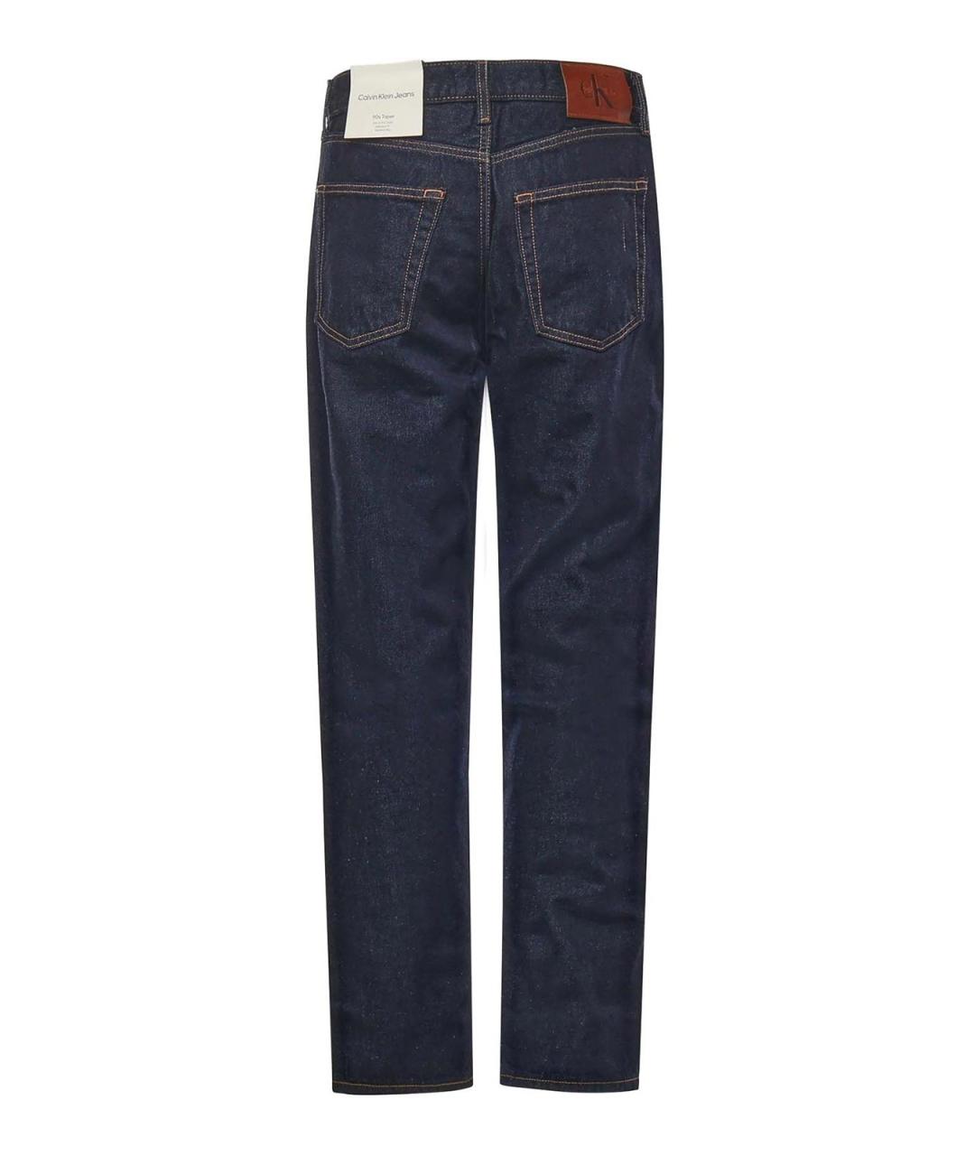 CALVIN KLEIN Синие хлопковые прямые джинсы, фото 3