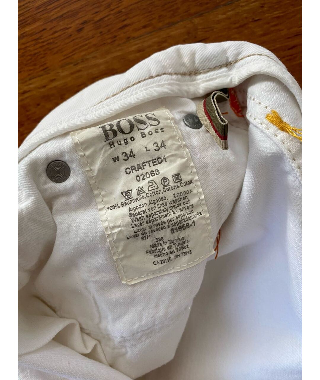HUGO BOSS Белые хлопковые прямые джинсы, фото 4